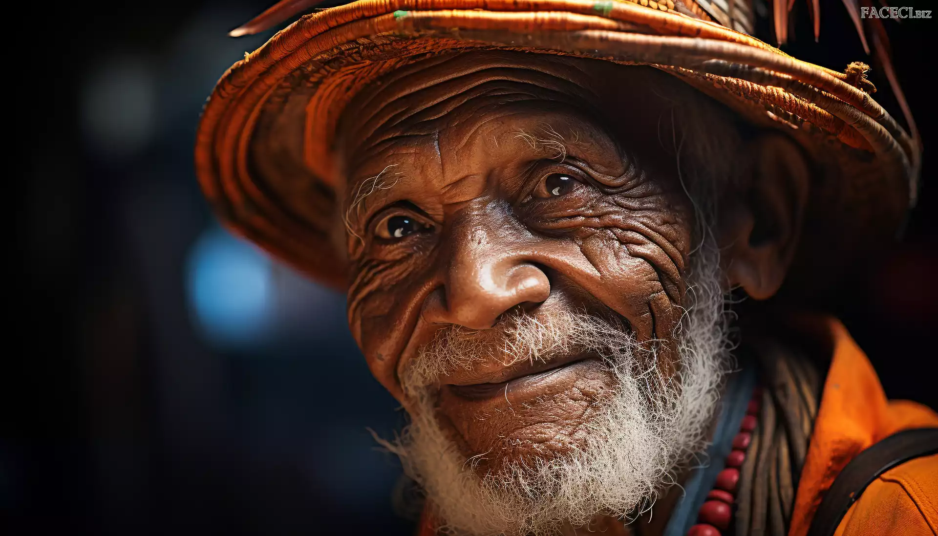 Kapelusz, Broda, Uśmiech, Mężczyzna, Siwa