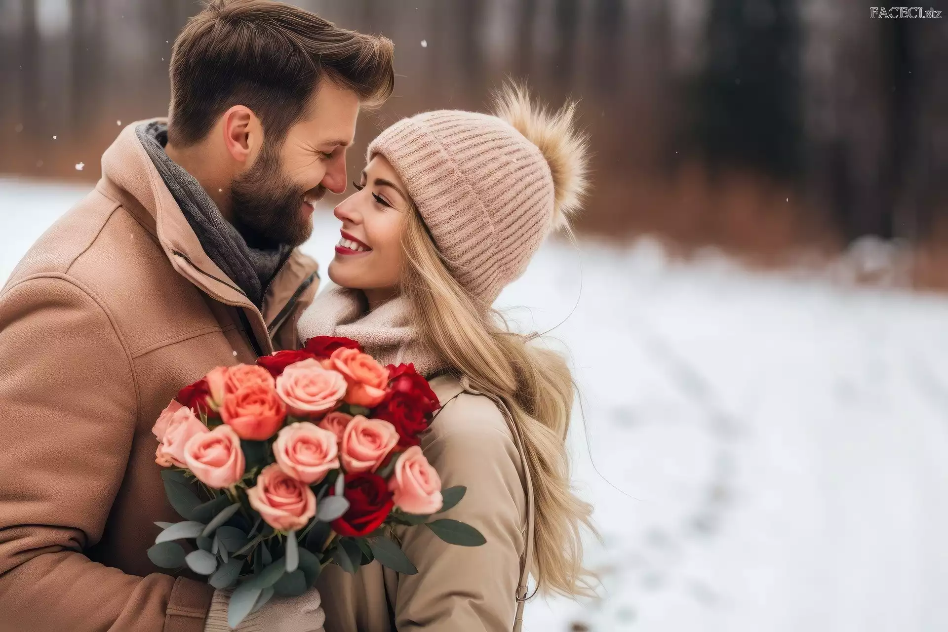 Kobieta, Mężczyzna, Róże, Para